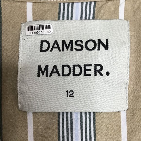 DAMSON MADDER Kylie Organic Cotton Ruffle Blouse Skirt Set Striped UK12 US8 NWOT - Picture 3 of 11